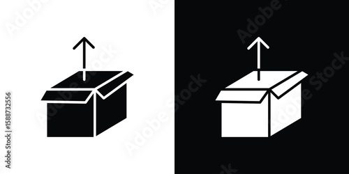 Product release icon black flat pictogram. For graphic and web design.