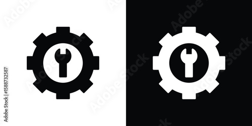 Productivity tools icon black flat pictogram. For graphic and web design.