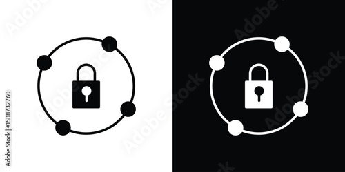 Private network icon black flat pictogram. For graphic and web design.