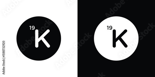 Potassium icon black flat pictogram. For graphic and web design.