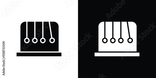 Perpetual motion icon black flat pictogram. For graphic and web design.
