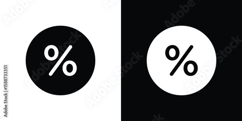Percent icon black flat pictogram. For graphic and web design.