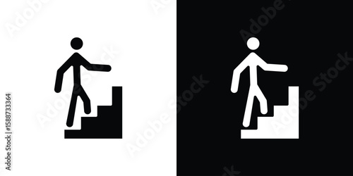 People Climbing icon black flat pictogram. For graphic and web design.