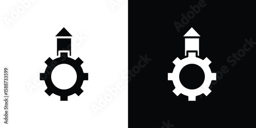 Operational excellence icon black flat pictogram. For graphic and web design.