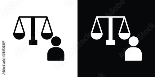 Lawyer icon black flat pictogram. For graphic and web design.