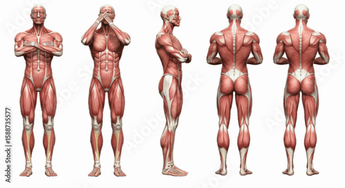 Muscle group anatomy vector plain white background