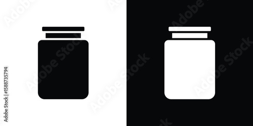 Jar icon black flat pictogram. For graphic and web design.