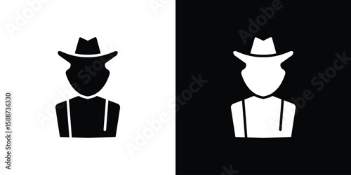 Hunter icon black flat pictogram. For graphic and web design.