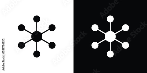 Hub icon black flat pictogram. For graphic and web design.