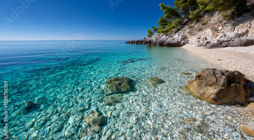 Fototapeta Naklejka Na Ścianę i Meble -  croatia beach sea wallpaper