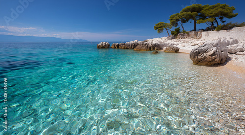 Fototapeta Naklejka Na Ścianę i Meble -  croatia beach sea wallpaper