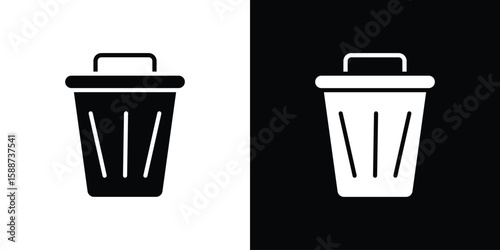 Garbage disposal icon black flat pictogram. For graphic and web design.