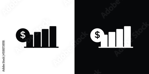 Fiscal policy icon black flat pictogram. For graphic and web design.