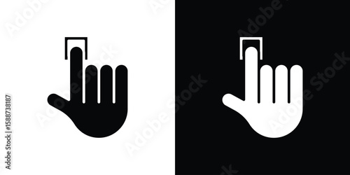 Finger control icon black flat pictogram. For graphic and web design.