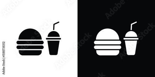 Fast food icon black flat pictogram. For graphic and web design.