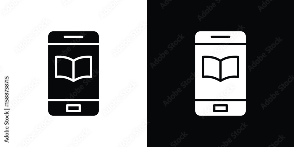 Obraz premium Ebook icon black flat pictogram. For graphic and web design.