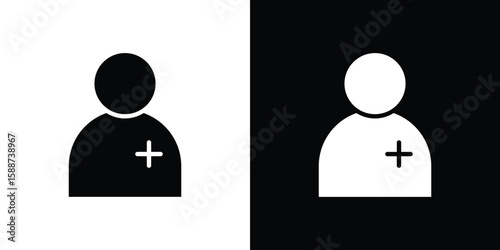 Doctor icon black flat pictogram. For graphic and web design.