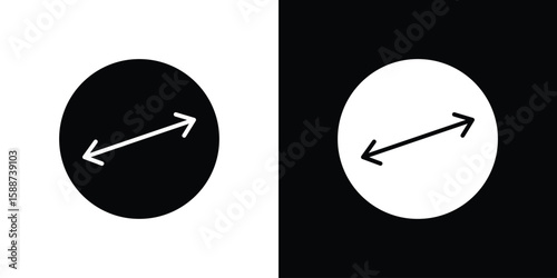 Diameter icon black flat pictogram. For graphic and web design.