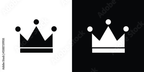 Crown icon black flat pictogram. For graphic and web design.