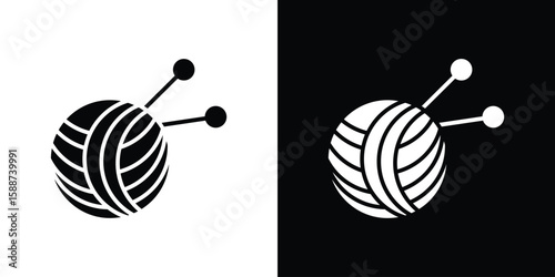 Crochet icon black flat pictogram. For graphic and web design.