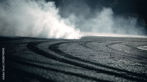 Drifting Tires: A close-up shot captures the dramatic moment of a car's tires, creating a dynamic display of controlled chaos and showcasing the artistry of motorsport.