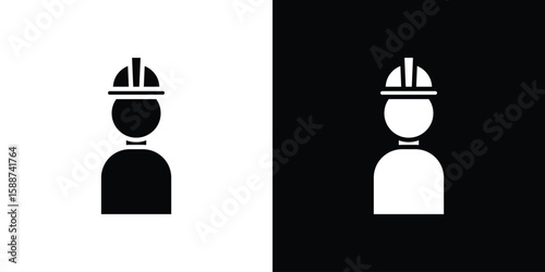 Civil Engineer icon black flat pictogram. For graphic and web design.