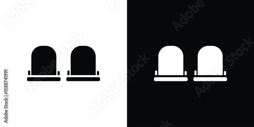 Cinema seat icon black flat pictogram. For graphic and web design.