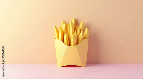 Minimalist Banana Fries on Soft Gradient Background