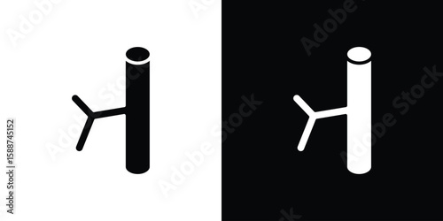 Blood vessel icon black flat pictogram. For graphic and web design.
