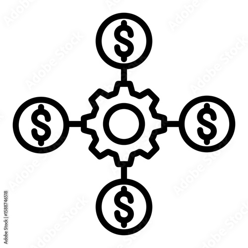 Crowdsourcing Icon Vector Illustration Line Version