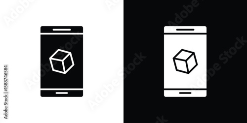 Ar apps icon black flat pictogram. For graphic and web design.