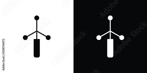 Anemometer icon black flat pictogram. For graphic and web design.