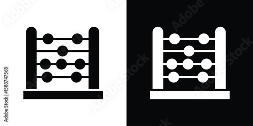 Abacus icon black flat pictogram. For graphic and web design.