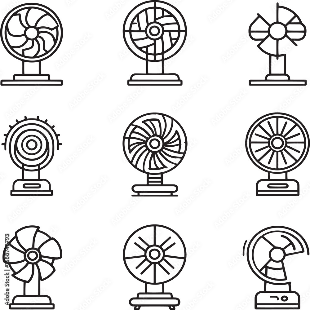 Fototapeta premium Smart Electric Fan Line Style Art