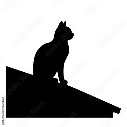 Silhouette of a Cat on a Roof