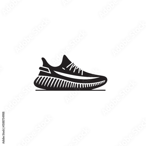 Minimalist Shoe Icon – Black and White Silhouette of Fashion Footwear