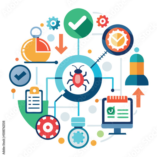 Software bug detection process showcasing clear step-by-step workflows of debugging and troubleshooting for enhanced results.