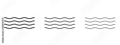 Water icon thin line symbol on white background, editable stroke vector illustration