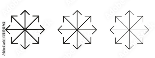 Versatile icon thin line symbol on white background, editable stroke vector illustration