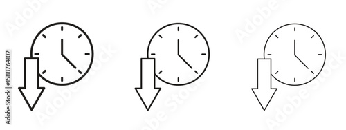 Uptime and downtime icon thin line symbol on white background, editable stroke vector illustration