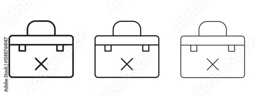 Unemployment icon thin line symbol on white background, editable stroke vector illustration