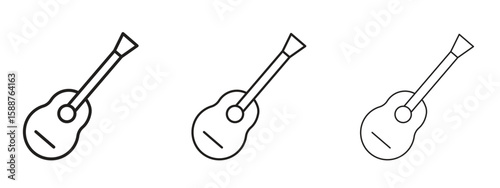 Ukulele icon thin line symbol on white background, editable stroke vector illustration
