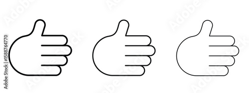Thumb up icon thin line symbol on white background, editable stroke vector illustration