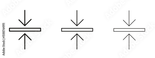 Thickness icon thin line symbol on white background, editable stroke vector illustration