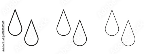 Tear drop icon thin line symbol on white background, editable stroke vector illustration