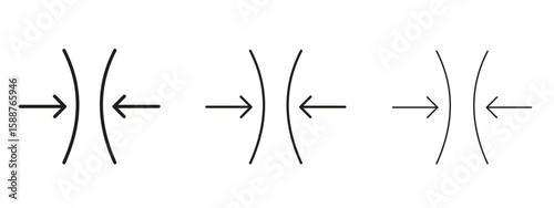 Squeeze icon thin line symbol on white background, editable stroke vector illustration