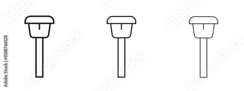 Solar Garden Light lamp icon thin line symbol on white background, editable stroke vector illustration