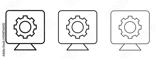 Software icon thin line symbol on white background, editable stroke vector illustration