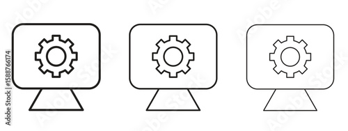 Software Engineering icon thin line symbol on white background, editable stroke vector illustration