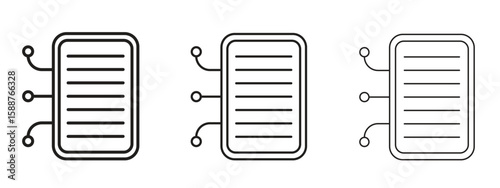 Smart contract icon thin line symbol on white background, editable stroke vector illustration